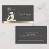 金ゴールドサンウィメンシルエットヨガインストラクター 名刺 (正面/裏面)