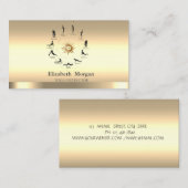 金ゴールドサンガールシルエットヨガインストラクター 名刺 (正面/裏面)