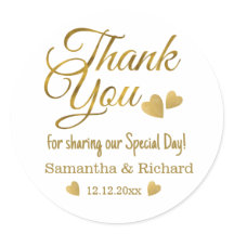 金ゴールドサンキューウェディングパーティーの好意