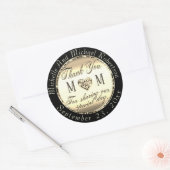 金ゴールドサンキュークラシックラウンドステッカー ラウンドシール (封筒)