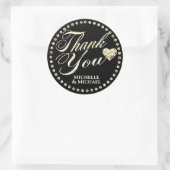 金ゴールドサンキュークラシックラウンドステッカー ラウンドシール (バッグ)