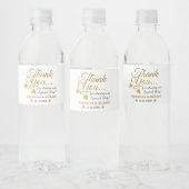 金ゴールドサンキューユー結婚式の引き出物 ペットボトルラベル (ボトル)