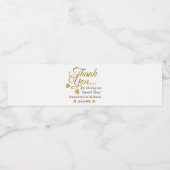 金ゴールドサンキューユー結婚式の引き出物 ペットボトルラベル (シングルラベル)