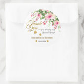 金ゴールドサンクユーフローラ結婚式の引き出物 ラウンドシール (バッグ)