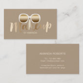 金ゴールドサングラスメイクアップアーティストベージュ 名刺 (正面/裏面)