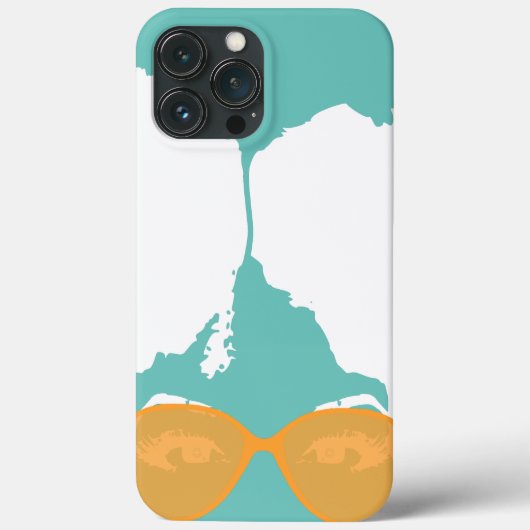 金ゴールドサングラス付きアフロミスティブルーガール Case-Mate iPhoneケース (裏面)