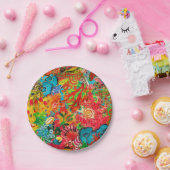 金ゴールドサンゴ夏の熱帯海魚の水色 ペーパープレート (パーティー)