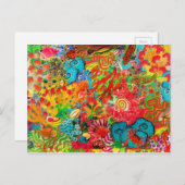 金ゴールドサンゴ夏の熱帯海魚の水色 ポストカード (正面/裏面)