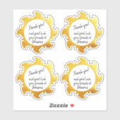 金ゴールドサンサンサンサンサンサンサンサンキューステッカー シール (シート)