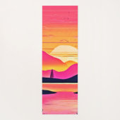 金ゴールドサンセットオーバーピンクレイクアート ヨガマット (裏面)