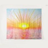 金ゴールドサンセットサンマンダラウォーターカラーシー タペストリー (正面(横))