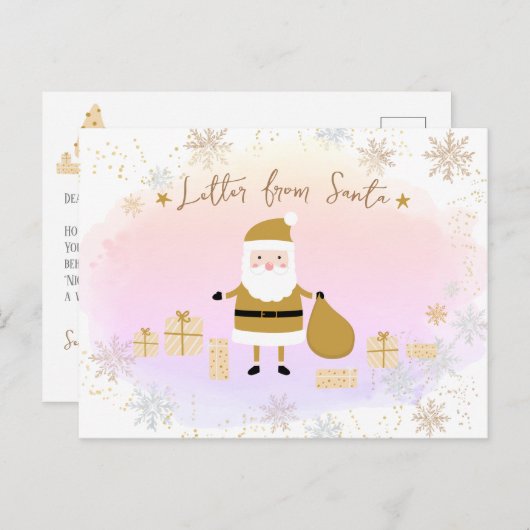金ゴールドサンタのニース一覧,サンタからの手紙 シーズンポストカード (正面/裏面)