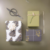 金ゴールドサンタクリスマスラッピング紙シート ラッピングペーパーシート