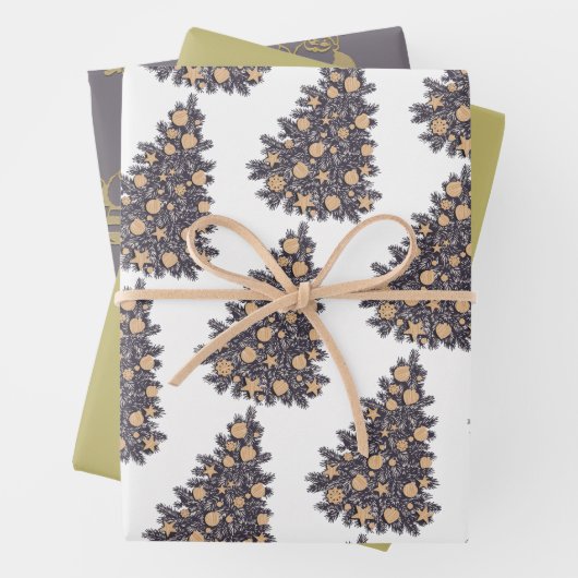 金ゴールドサンタクリスマスラッピング紙シート ラッピングペーパーシート (インサイチュ)