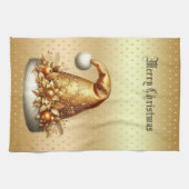 金ゴールドサンタハットクリスマスホリデーキッチンタオル キッチンタオル (横)