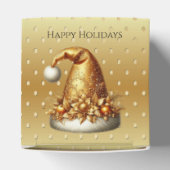 金ゴールドサンタハットクリスマスホリデーギフトボックス フェイバーボックス (上部)