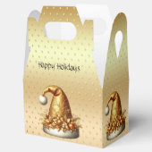 金ゴールドサンタハットクリスマスホリデーギフトボックス フェイバーボックス (オープン)