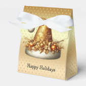 金ゴールドサンタハットクリスマスホリデーギフトボックス フェイバーボックス (正面サイド)