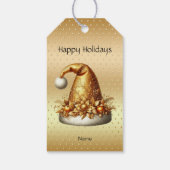 金ゴールドサンタハットクリスマスホリデーギフトラベル ギフトタグ (裏面)