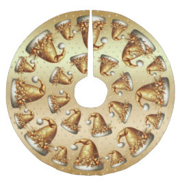 金ゴールドサンタハットツリースカート ブラッシュドポリエステルツリースカート