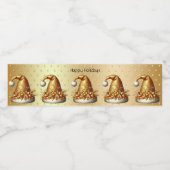 金ゴールドサンタハットホリデイ ペットボトルラベル (シングルラベル)