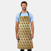 金ゴールドサンタハットホリデーエプロン エプロン (着用した状態)