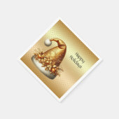 金ゴールドサンタハットホリデーナプキン スタンダードカクテルナプキン (角)