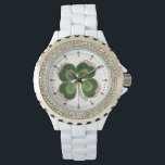 金ゴールドサンパトリック・シャムロックジュエルウィズ 腕時計<br><div class="desc">聖パディエレガントーの日(,聖パティ)に真珠とクローバーを持つ緑のフローラジュエル。</div>