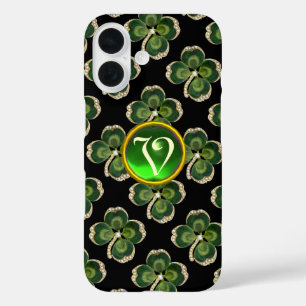 金ゴールドサンパトリック・シャムロックジュエルウィズ iPhone 16ケース