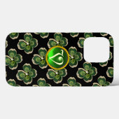 金ゴールドサンパトリック・シャムロックジュエルウィズ Case-Mate iPhoneケース (裏面 (横))