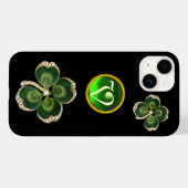 金ゴールドサンパトリック・シャムロックジュエルパールモノグラム Case-Mate iPhoneケース (裏面 (横))