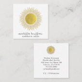 金ゴールドサンフェイクフォイルジュエリーデザイナーズスクエア スクエア名刺 (正面/裏面)