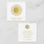 金ゴールドサンフェイクフォイルジュエリー設計者 スクエア名刺 (正面/裏面)