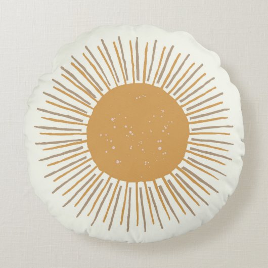 金ゴールドサンボホピロードルムデコール、子供部屋デコール ラウンドクッション (正面)