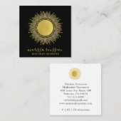 金ゴールドサンマンダラブラックメディテーションインストラクター スクエア名刺 (正面/裏面)