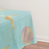 金ゴールドサンムーンプラデッツ宇宙ブルーイラストレーション テーブルクロス (インサイチュ)