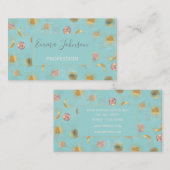 金ゴールドサンムーンプラデッツ宇宙ブルーイラストレーション 名刺 (正面/裏面)