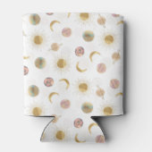 金ゴールドサンムーンプラデッツ宇宙ホワイトイラストレーション 缶クーラー (裏面)