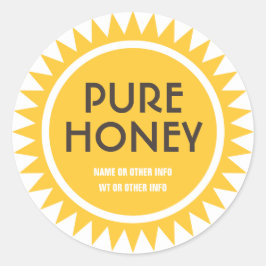 金ゴールドサンラウンドハニージャールラベル ラウンドシール