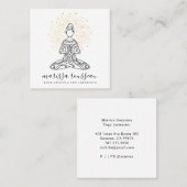 金ゴールドサンレイズヨガインストラクター スクエア名刺 (正面/裏面)