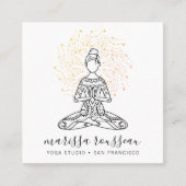 金ゴールドサンレイズヨガインストラクター スクエア名刺 (正面)