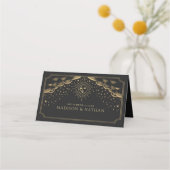 金ゴールドサン&ムーンタロットカー結婚ド プレイスカード (裏面)