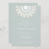 金ゴールドサーエレガントクルMotifライトセーフォーマルジ 招待状 (正面/裏面)