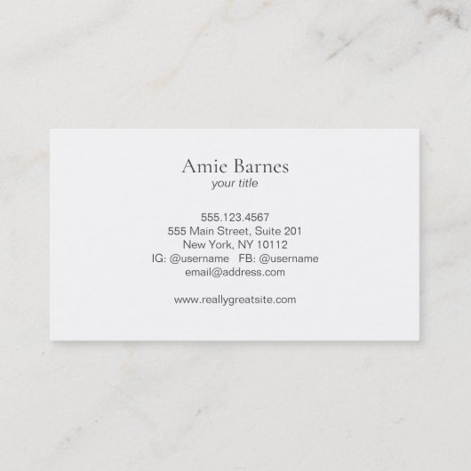 金ゴールドサークエレガントミニマリスト黒 名刺 (裏面)