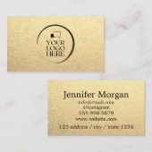 金ゴールドサークルあなたのロゴを追加カスタムプロフェッショナル 名刺 (正面/裏面)