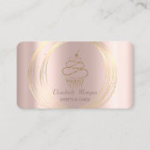 金ゴールドサークルグリッターカップケーキバラ金ゴールド 名刺 (正面)