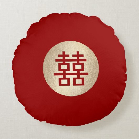 金ゴールドサークルダブルハピネスシ中国のック結婚ズ ラウンドクッション (正面)