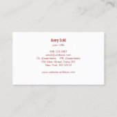 金ゴールドサークルパープルウッドモダン美しいサロン 名刺 (裏面)