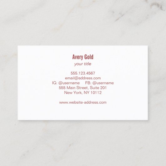 金ゴールドサークルパープルウッドモダン美しいサロン 名刺 (裏面)