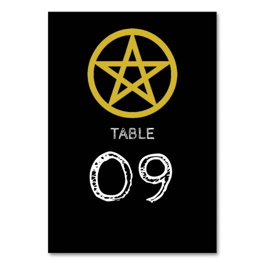 金ゴールドサークルペンタグラム、ハロウィーン テーブルナンバー (正面)